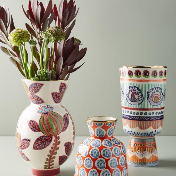Anthropologie Painted Elza Vase, Large - Picture 6 of 8